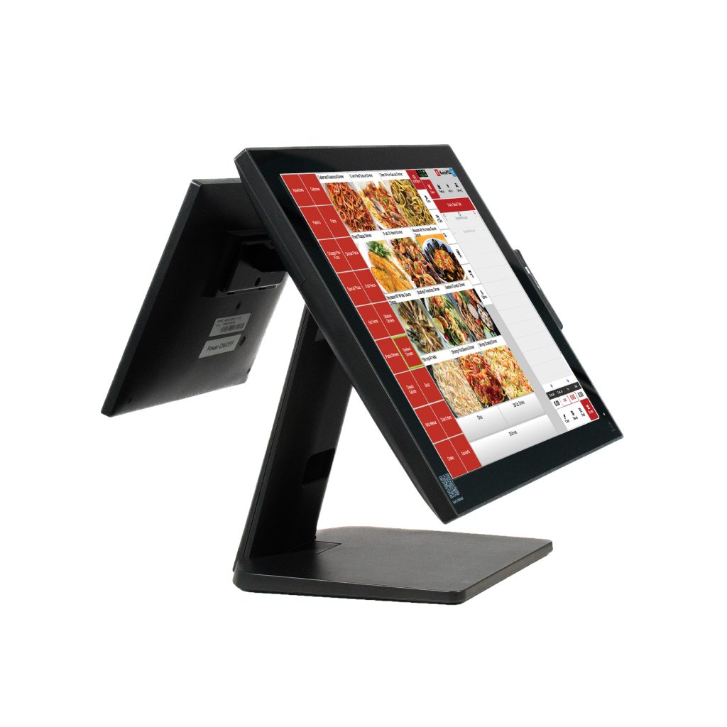 KwickPOS dual-screen point-of-sale station.